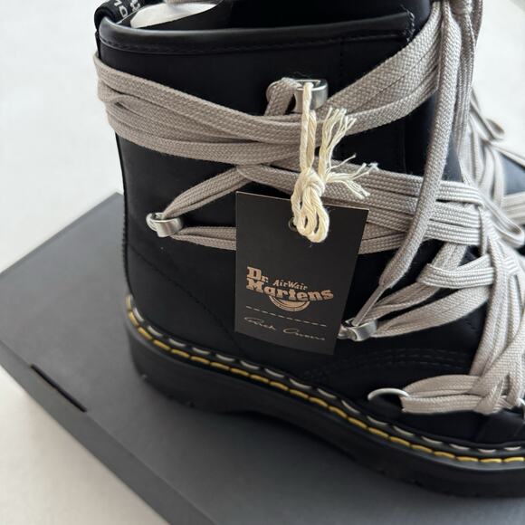 Rick Owens Dr. Martens 1460 DRKSHDW Quad Sole Mega Lace Black Boot Size 8 NEW - Picture 3 of 10